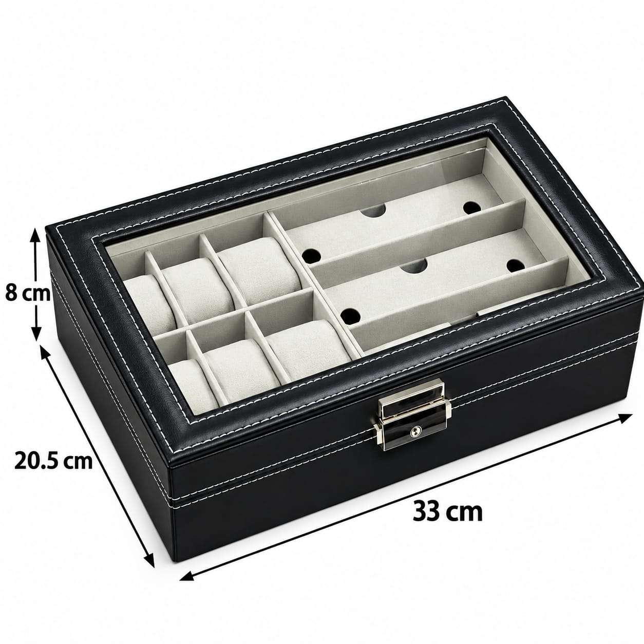 CAJA ORGANIZADORA PARA 6 RELOJES Y 3 LENTES - 4