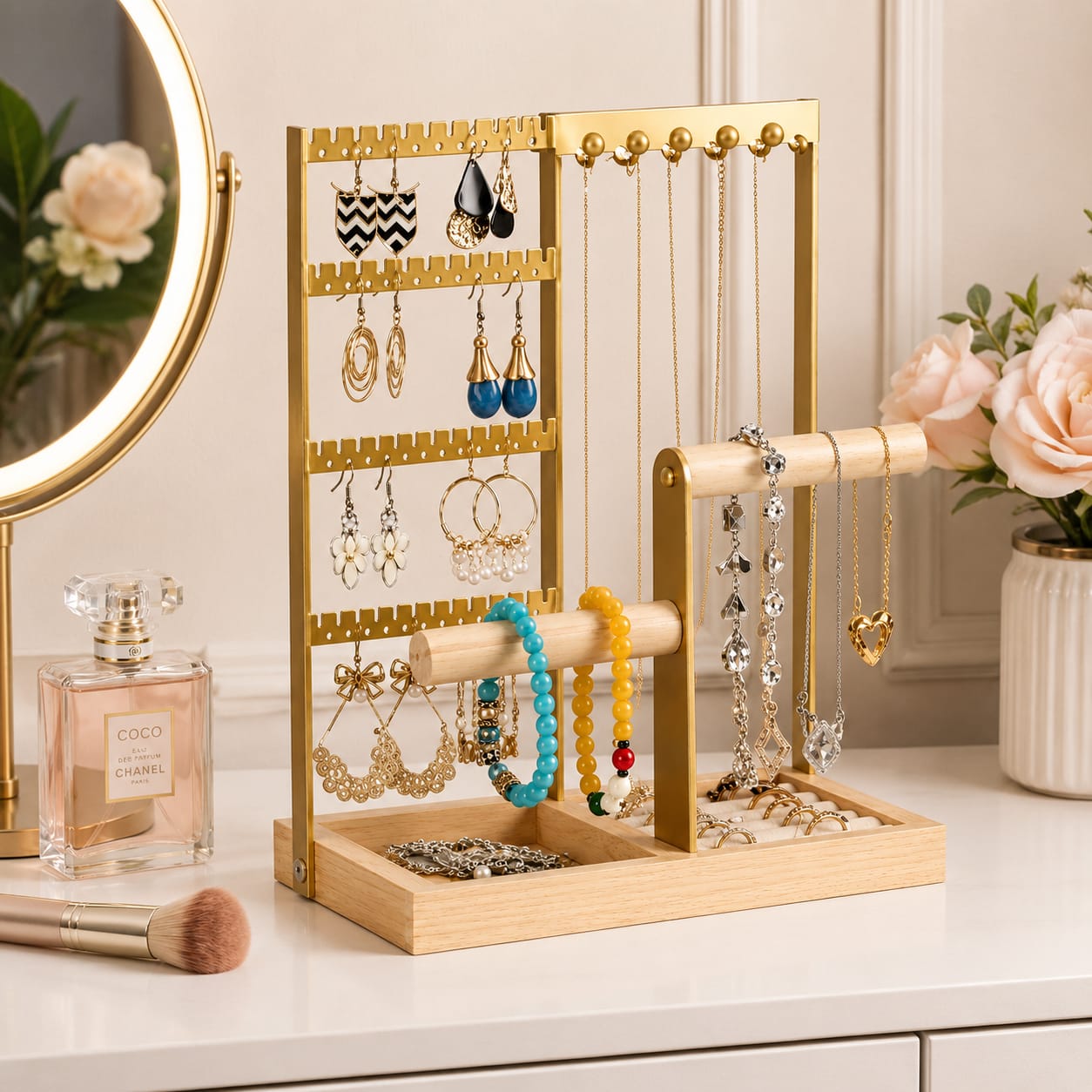 ORGANIZADOR DE JOYAS MULTIFUNCIONAL – EXHIBIDOR DE ACCESORIOS - 2