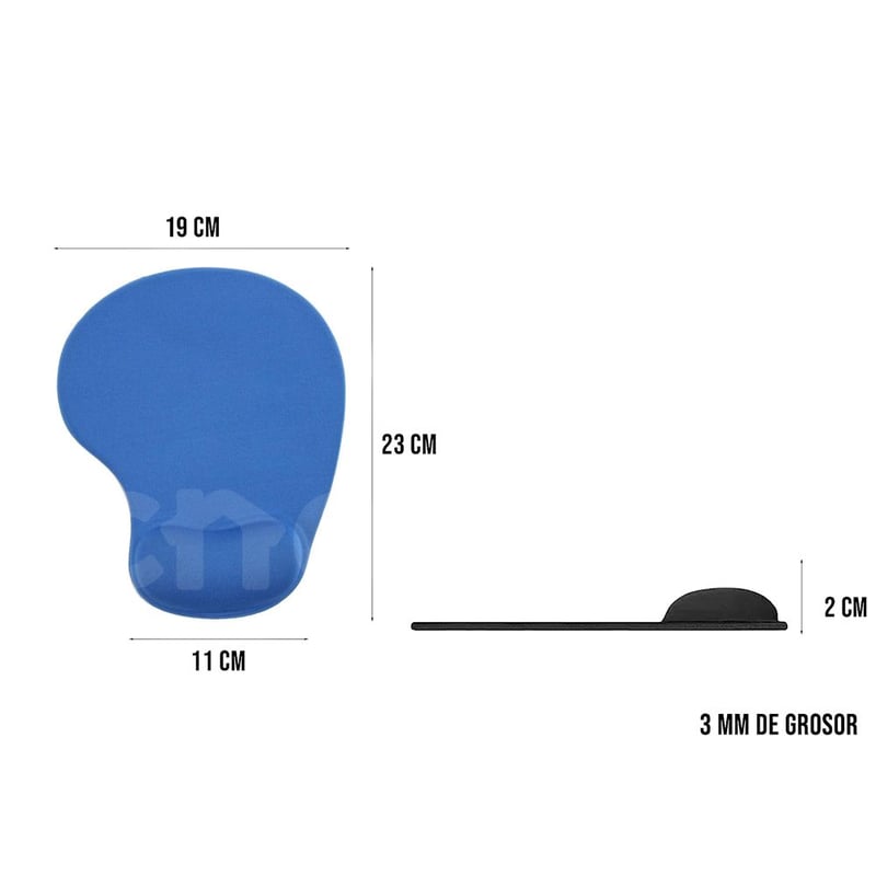 PAD MOUSE ERGONÓMICO CON ALMOHADILLA DE GEL DESCANSA MUÑECAS AZUL - 2