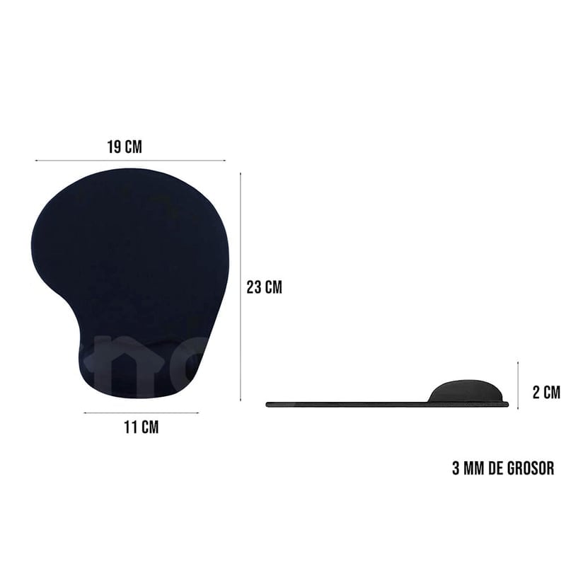 PAD MOUSE ERGONÓMICO CON ALMOHADILLA DE GEL DESCANSA MUÑECAS NEGRO - 6