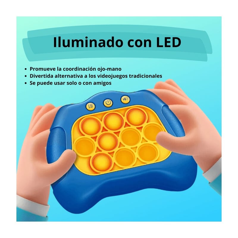 Pop It Electrónico Con Luces Y Sonido – 4 Modos De Juego, Memoria Y Multijugador, Juguete Anti-Estrés Para Niños Y Adultos