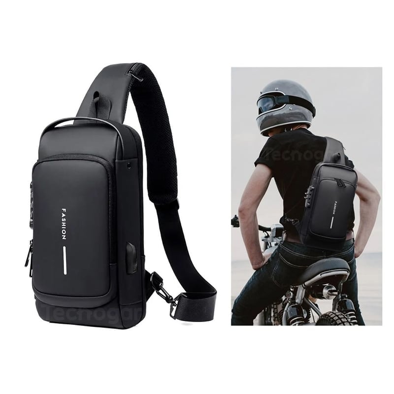 CANGURO RIÑONERA BOLSO DE PECHO ANTIRROBO FARDO IMPERMEABLE CON CLAVE - 1