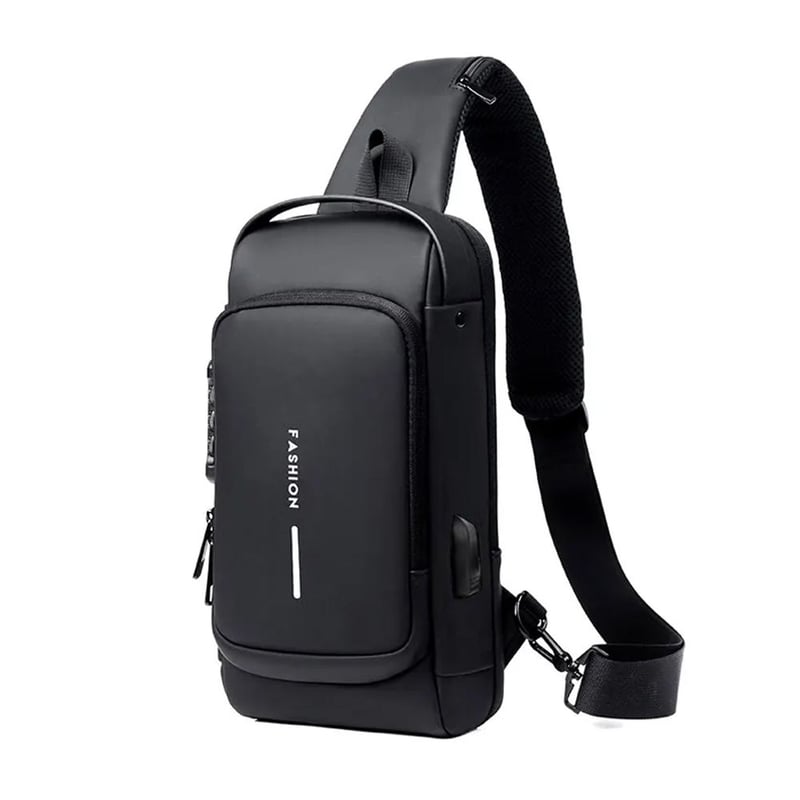 CANGURO RIÑONERA BOLSO DE PECHO ANTIRROBO FARDO IMPERMEABLE CON CLAVE - 2