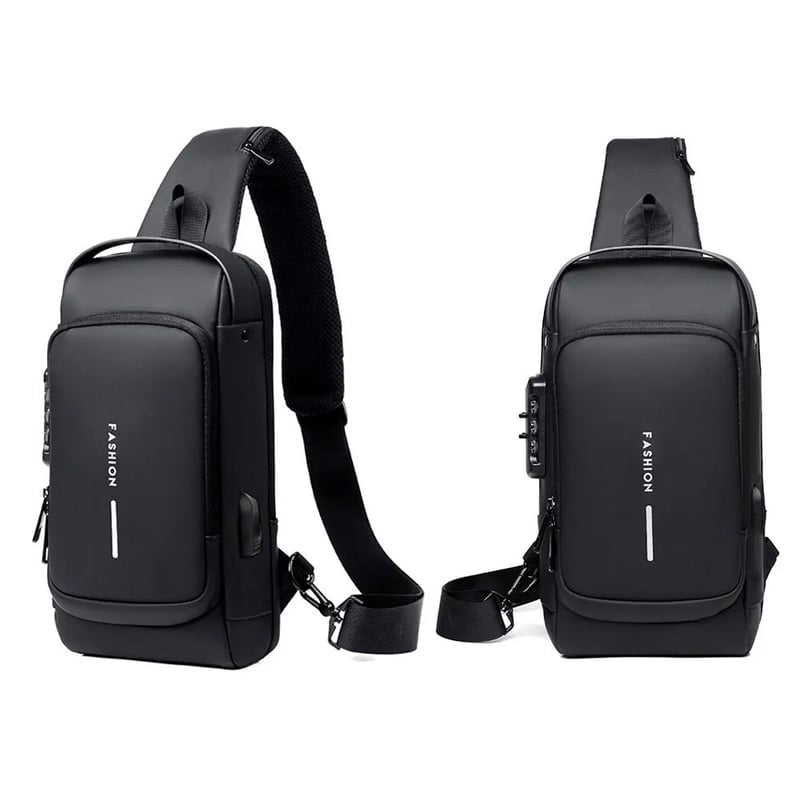 CANGURO RIÑONERA BOLSO DE PECHO ANTIRROBO FARDO IMPERMEABLE CON CLAVE - 3