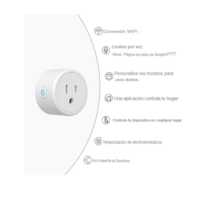 ENCHUFE ELÉCTRICO INTELIGENTE SMART WIFI CON CONTROL DE VOZ - 2