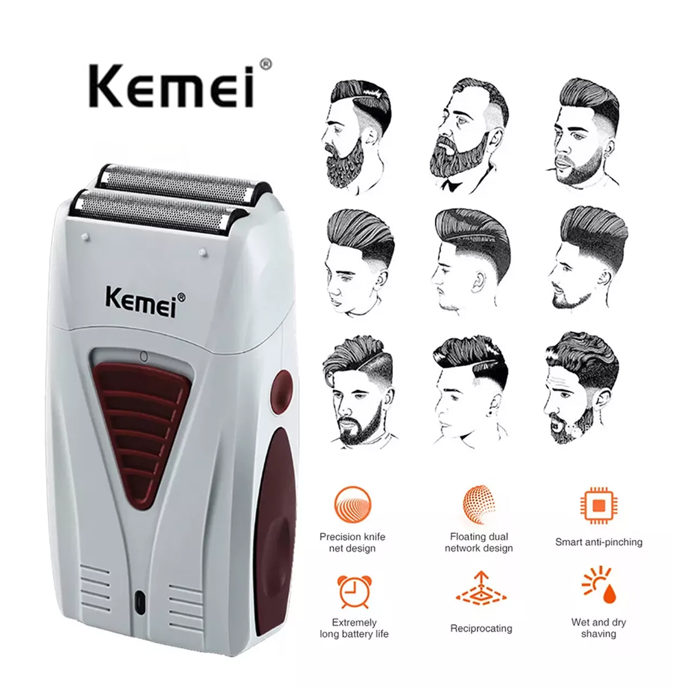 AFEITADORA PARA BARBERO PROFESIONAL KEMEI KM-3382 RECARGABLE PORTÁTIL - 4