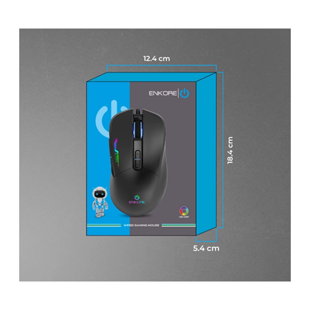 MOUSE GAMER CON LUCES LED RGB 7B 3600DPI ENKORE WINNER EKM 305 - 2