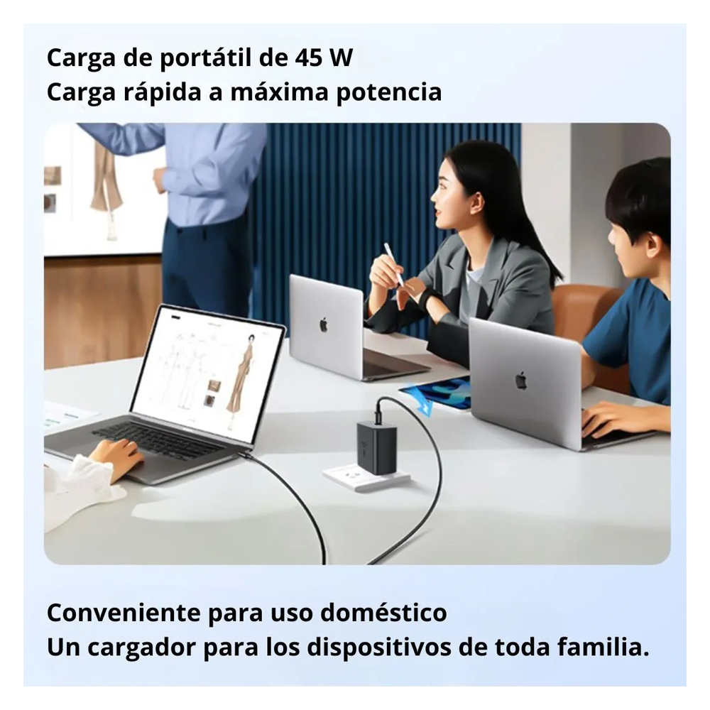 CARGADOR 45W TIPO-C A TIPO-C CARGA SÚPER RÁPIDA TRANYOO T-SA6C - 4