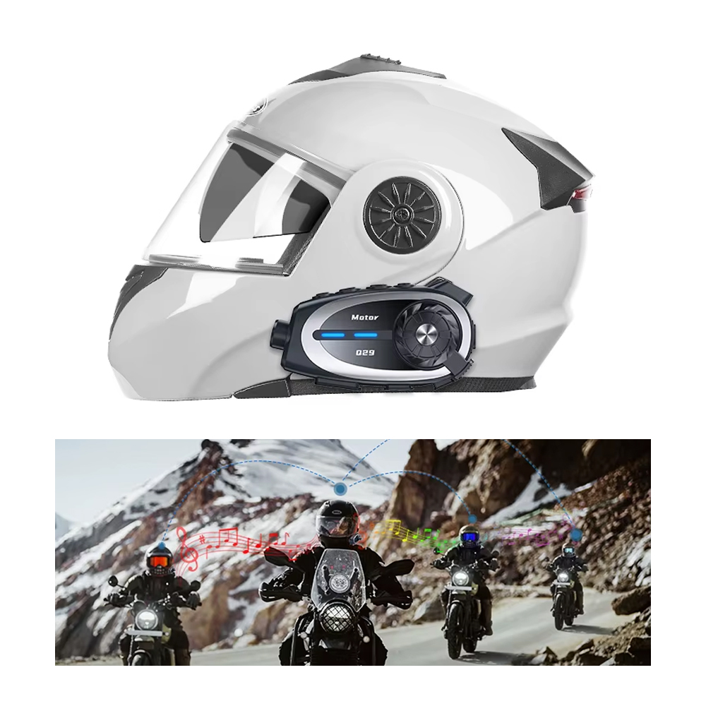 CÁMARA PARA CASCO MOTO BLUETOOTH 5.4 INTERCOMUNICADOR HD 1080P IPX6 - 1