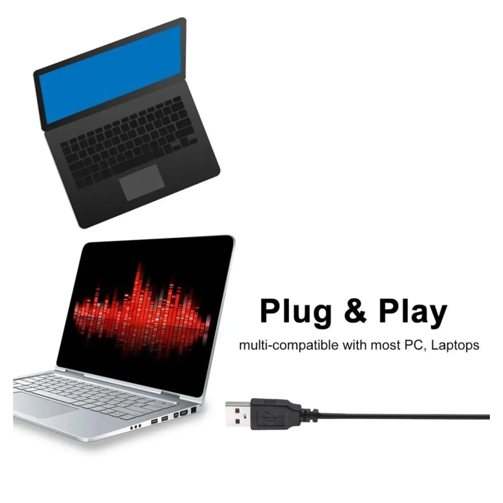 MICRÓFONO FLEXIBLE PARA COMPUTADORA O LAPTOP CON BASE Y MUTE - 3