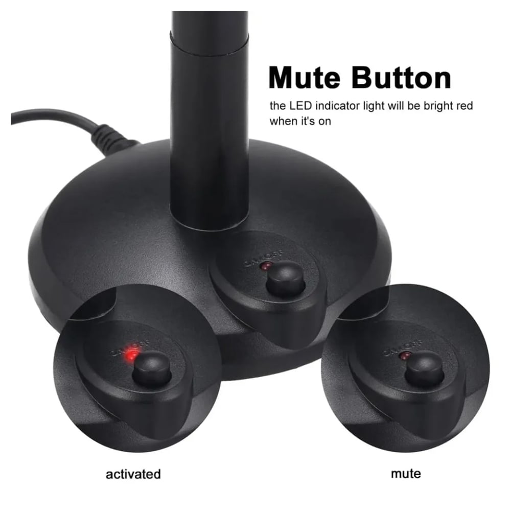 MICRÓFONO FLEXIBLE PARA COMPUTADORA O LAPTOP CON BASE Y MUTE - 4