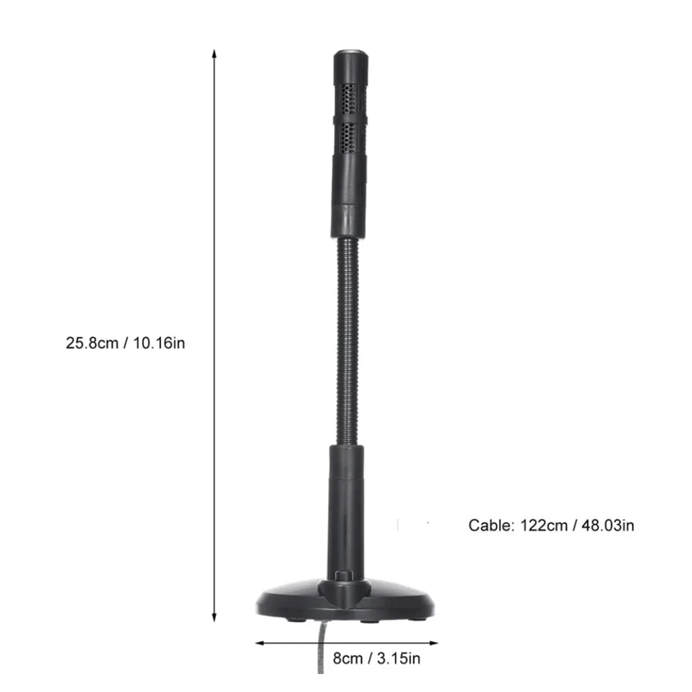 MICRÓFONO FLEXIBLE PARA COMPUTADORA O LAPTOP CON BASE Y MUTE - 6