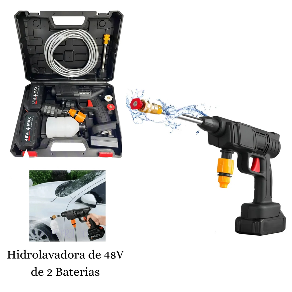HIDROLAVADORA INALÁMBRICA HIDROJET PORTÁTIL LAVADO 2 BATERÍAS 48V - 2