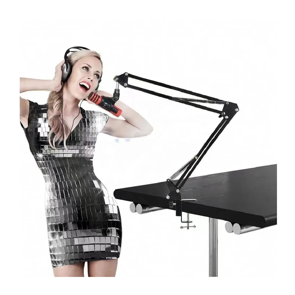 SOPORTE PARA MICRÓFONO DE METAL BRAZO GIRATORIO PLEGABLE 70 CM - 2