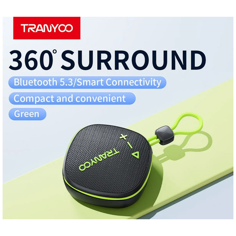 PARLANTE PARA MOTO BICI BLUETOOTH 5.3 TRANYOO T-B16 SPEAKER 5W TARJETA TF Y FM - 7