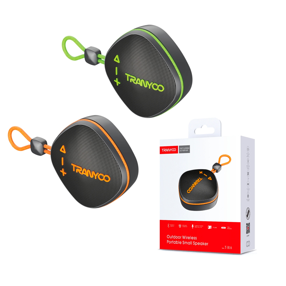 PARLANTE PARA MOTO BICI BLUETOOTH 5.3 TRANYOO T-B16 SPEAKER 5W TARJETA TF Y FM - 9