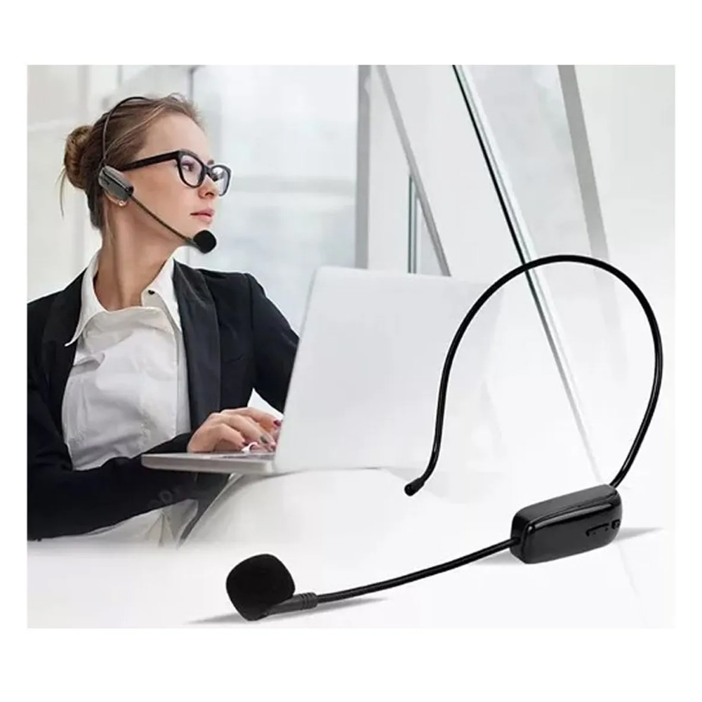 PAR DE MICROFONOS INALAMBRICO RECARGABLE VINCHA REMOVIBLE PC PARLANTE EQUIPOS LAPTOP - 6