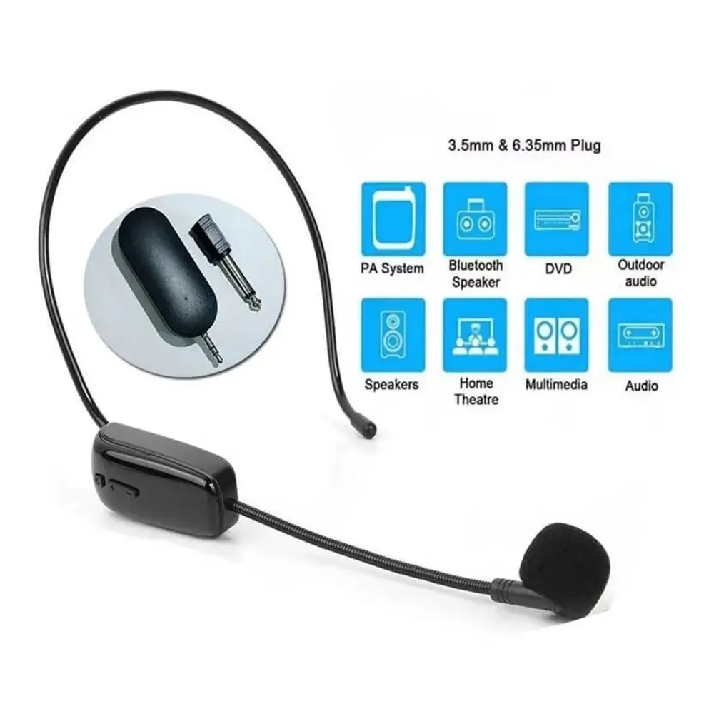 PAR DE MICROFONOS INALAMBRICO RECARGABLE VINCHA REMOVIBLE PC PARLANTE EQUIPOS LAPTOP - 9