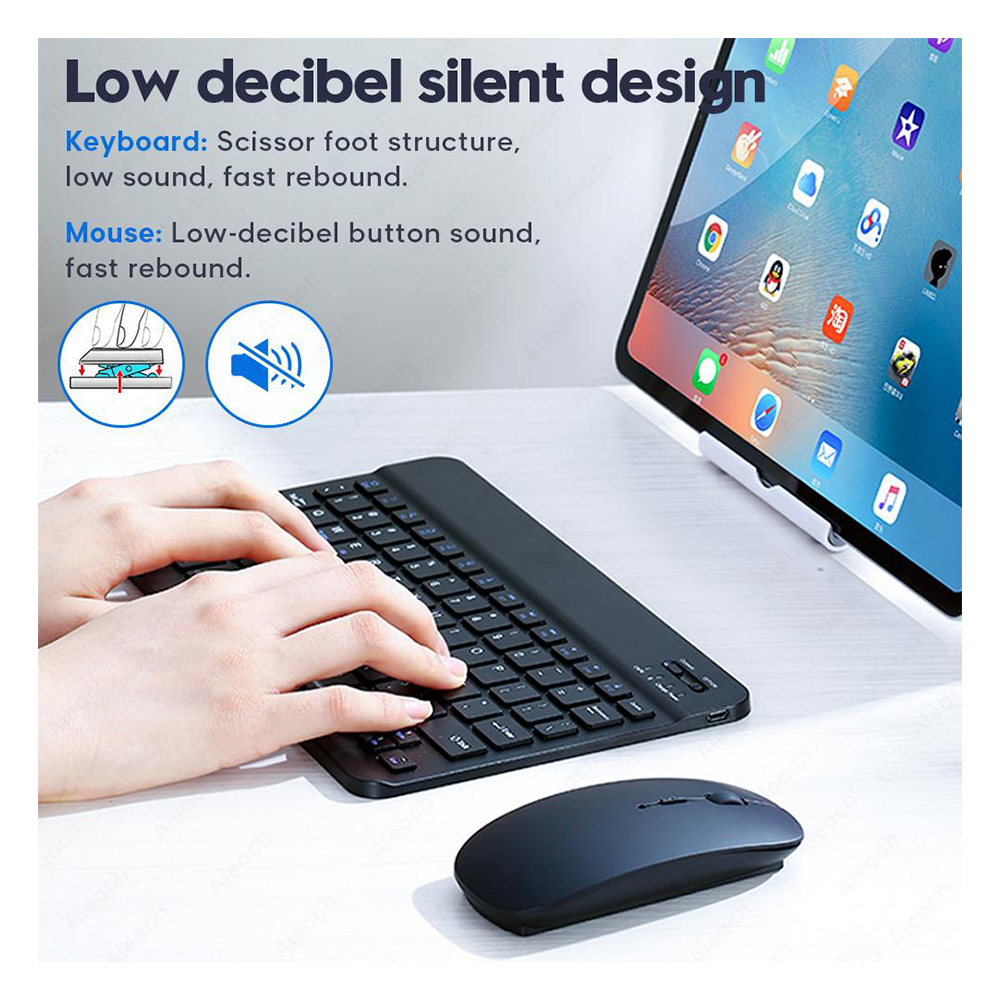 KIT TECLADO Y MOUSE INALAMBRICO BLUETOOTH 2.4G RECARGABLE IOS WINDOWS IPAD - 4