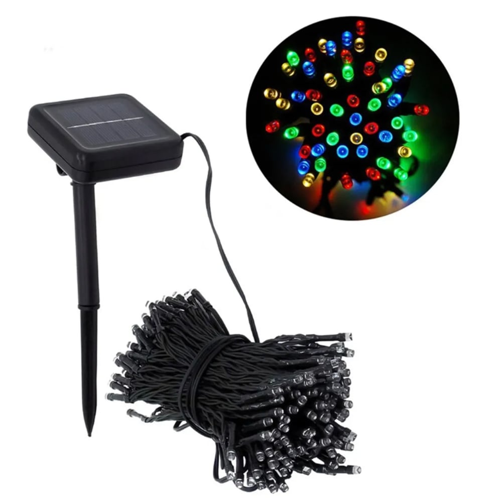 LUCES NAVIDEÑAS LINEALES MULTICOLOR CON PANEL SOLAR – 20 METROS DE MAGIA ECOLÓGICA - 2