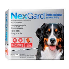 NEXGARD 136 MG PERROS DE 25.1 KG A 50 KG X 3 TABLETAS - 1
