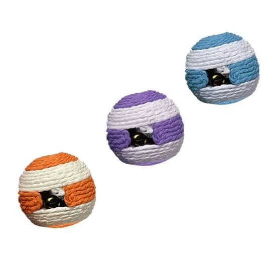 JUGUETE PARA GATO PELOTA OVILLO CON CASCABEL - 1