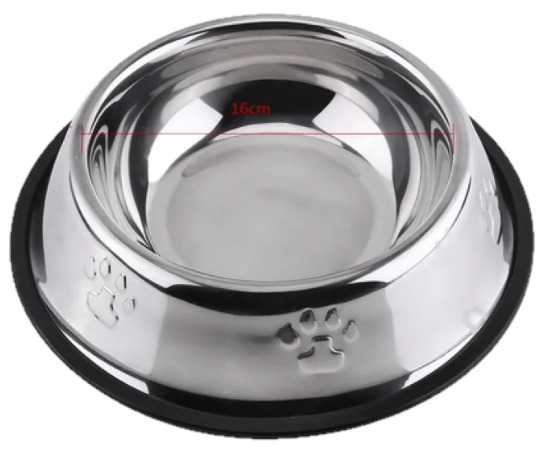 PLATO DE ACERO INOXIDABLE ANTIDESLIZANTE PARA MASCOTA – 24 CM PET LOVE - 1