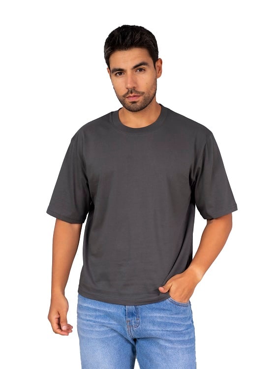 POLO COLOR ENTERO BOXYFITT GRIS - 1