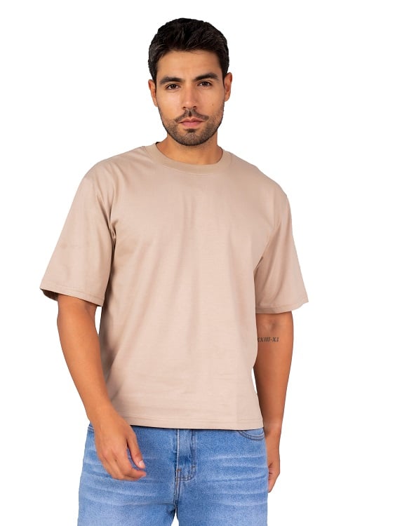 POLOS BOXY FITT COLOR ENTERO BEIGE - 1