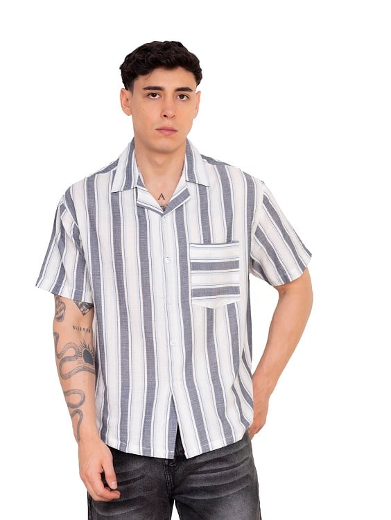 CAMISAS NEW STARS DE LINO -AZUL - 1