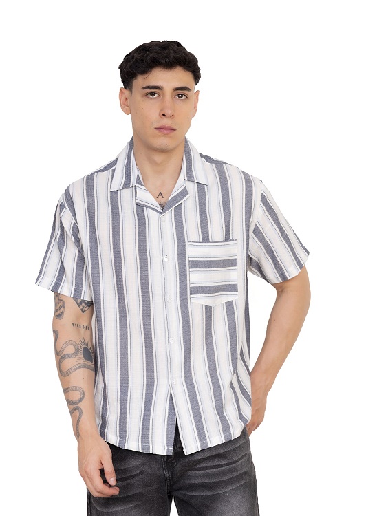 CAMISAS NEW STARS DE LINO -AZUL - 1