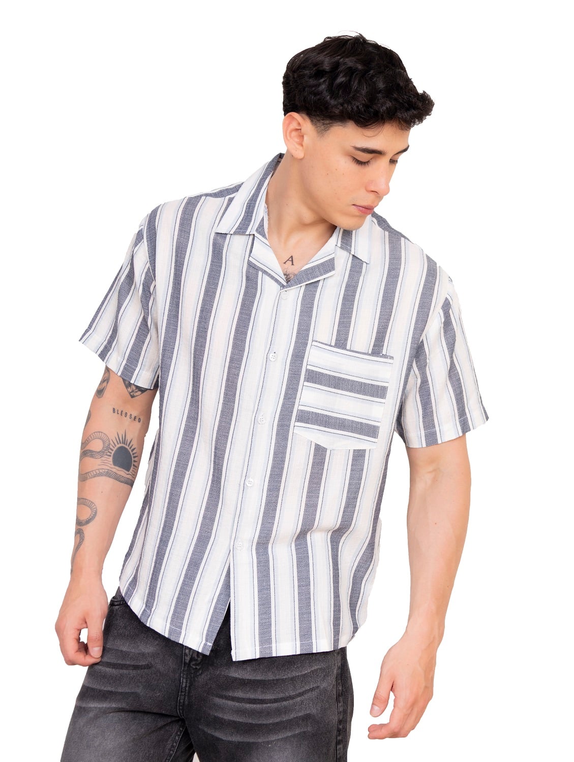 CAMISAS NEW STARS DE LINO -AZUL - 2