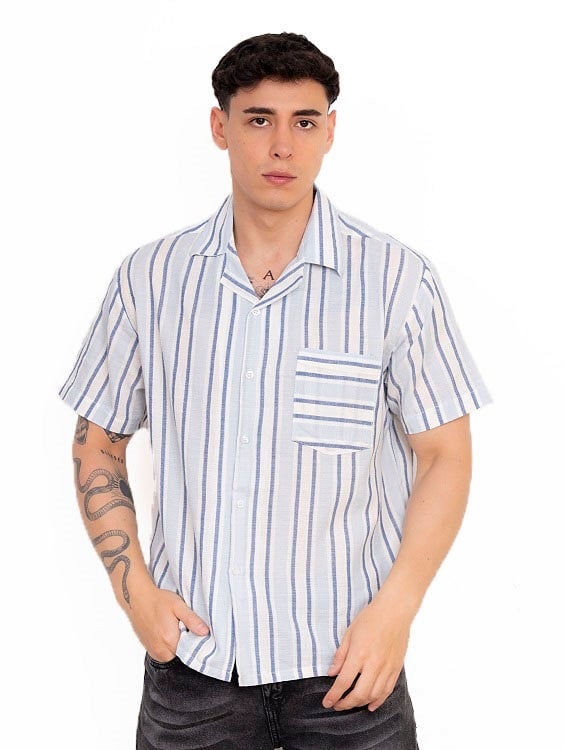 CAMISA LINO CELESTE - 1