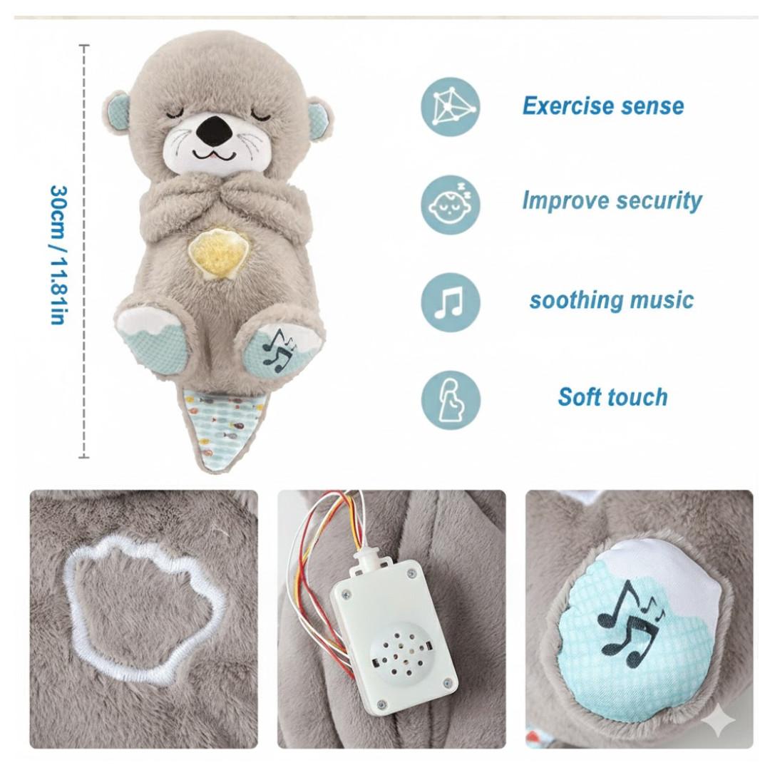 PELUCHE NUTRIA DORMILONA RESPIRA, LUZ CÁLIDA Y MUSICAL PERFECTA PARA BEBÉS Y NIÑOS / HORA DE DORMIR - 4