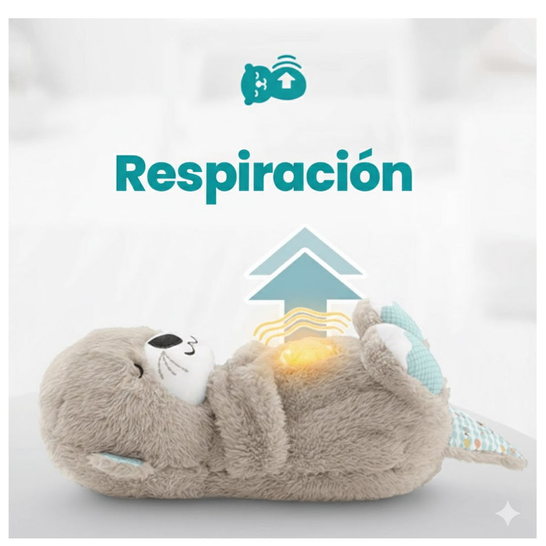 PELUCHE NUTRIA DORMILONA RESPIRA, LUZ CÁLIDA Y MUSICAL PERFECTA PARA BEBÉS Y NIÑOS / HORA DE DORMIR - 5
