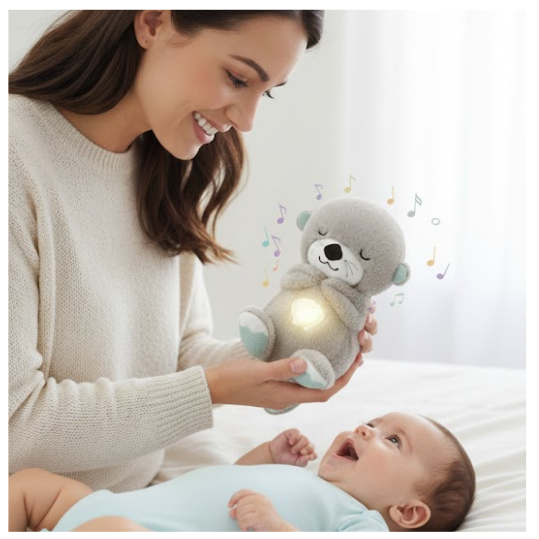 PELUCHE NUTRIA DORMILONA RESPIRA, LUZ CÁLIDA Y MUSICAL PERFECTA PARA BEBÉS Y NIÑOS / HORA DE DORMIR - 6