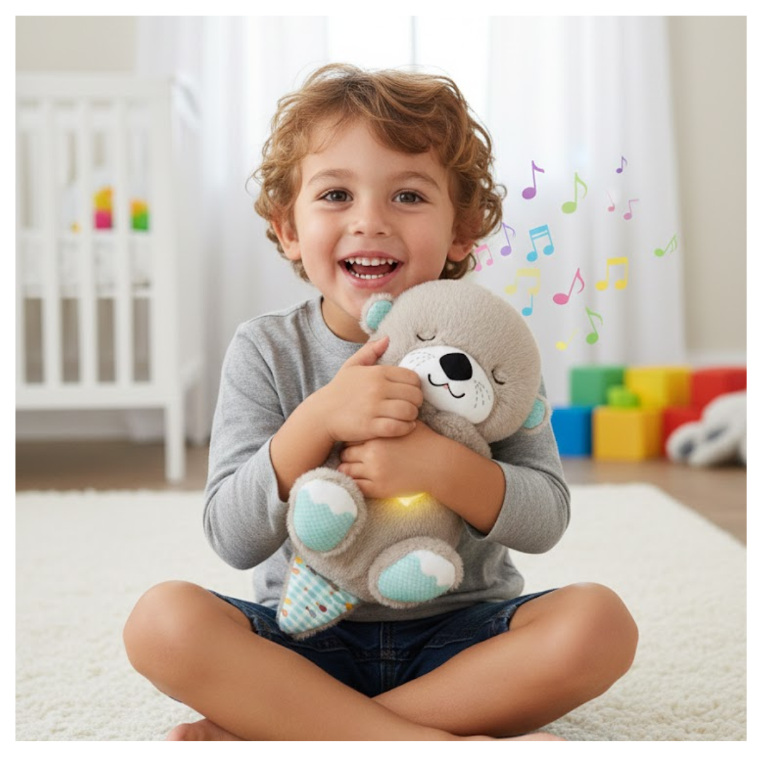 PELUCHE NUTRIA DORMILONA RESPIRA, LUZ CÁLIDA Y MUSICAL PERFECTA PARA BEBÉS Y NIÑOS / HORA DE DORMIR - 7