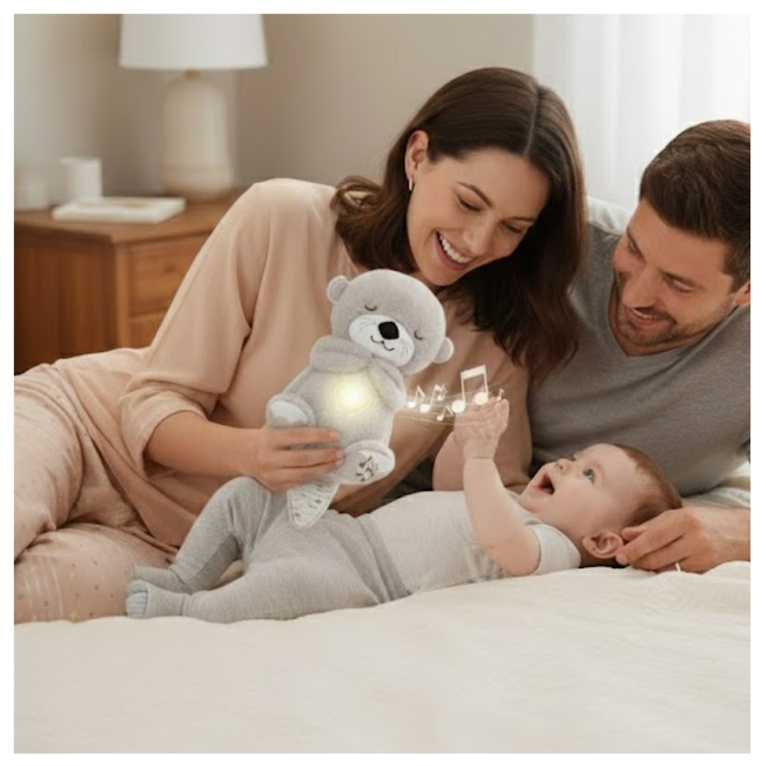 PELUCHE NUTRIA DORMILONA RESPIRA, LUZ CÁLIDA Y MUSICAL PERFECTA PARA BEBÉS Y NIÑOS / HORA DE DORMIR - 8