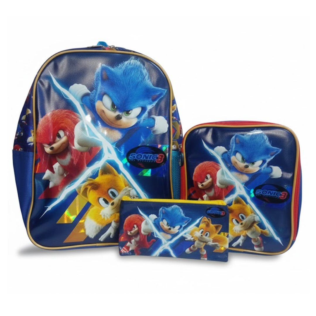 MOCHILA SONIC 3 EN 1 PARA NIÑOS MULTIPACK ESCOLAR - 7