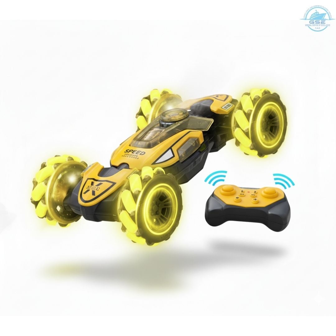 Carro RC Acrobático con Pulsera Sensorial, Luces LED y Efecto de Humo Real - 1