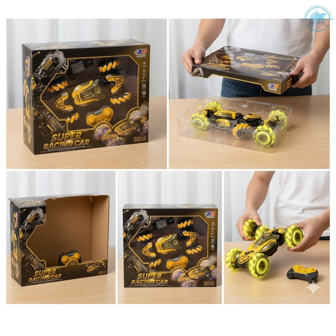 Carro RC Acrobático con Pulsera Sensorial, Luces LED y Efecto de Humo Real - 2