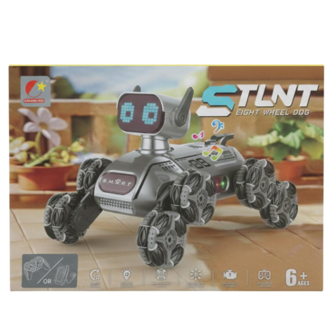 PERRO ROBOT INTERACTIVO CONTROL DUAL + TODO TERRENO + LUCES LED + MÚSICA + MOVIMIENTOS REALISTAS + BATERÍA RECARGABLE - 5