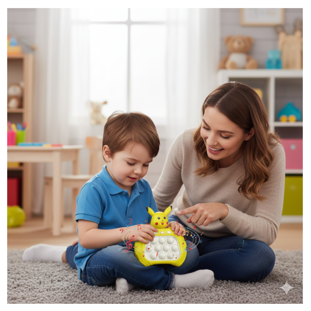 JUGUETE PIKACHU POP IT MUSICAL CON PANTALLA + DIVERSIÓN EN NIVELES +900 NIVELES - 2