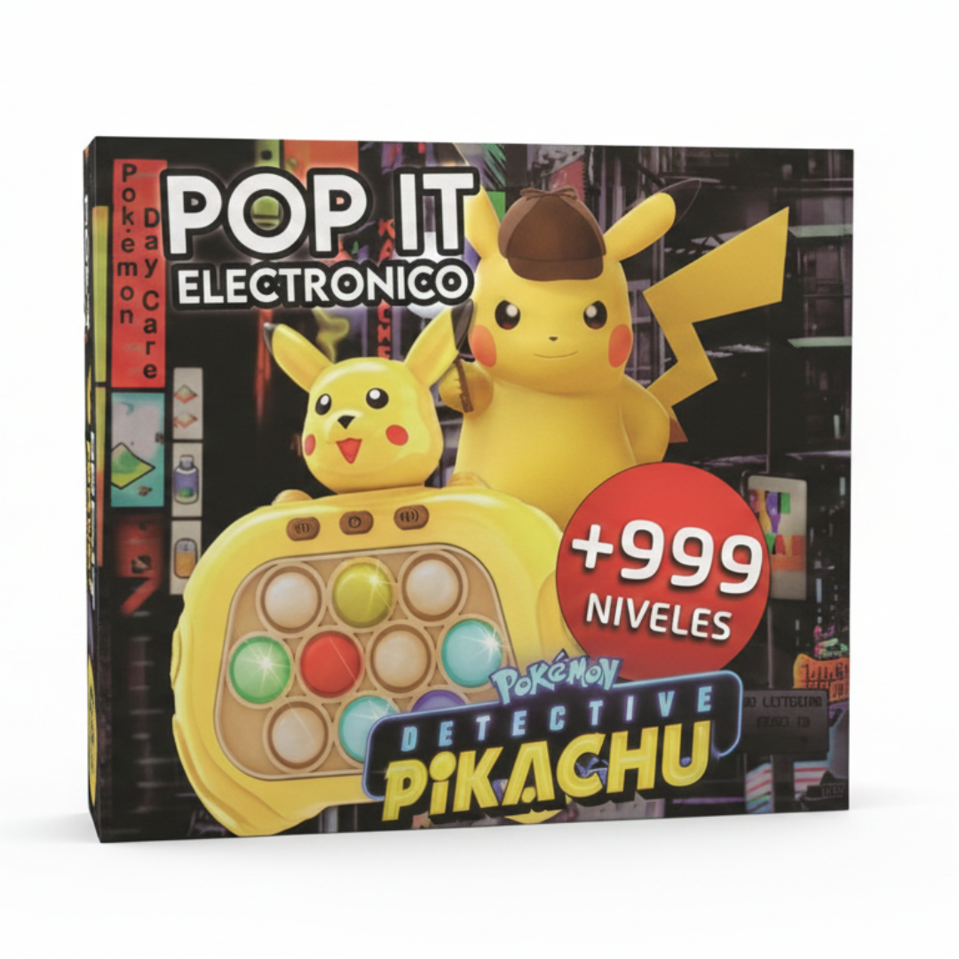 JUGUETE PIKACHU POP IT MUSICAL CON PANTALLA + DIVERSIÓN EN NIVELES +900 NIVELES - 3