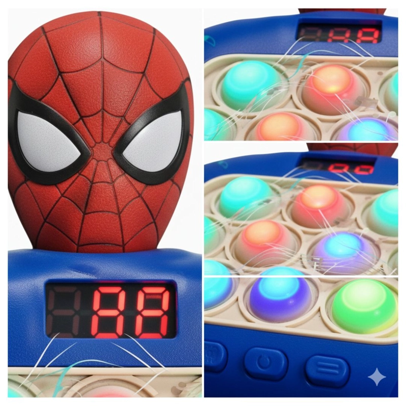 JUGUETE SPIDERMAN POP IT MUSICAL CON PANTALLA + DIVERSIÓN EN NIVELES +900 NIVELES - 2
