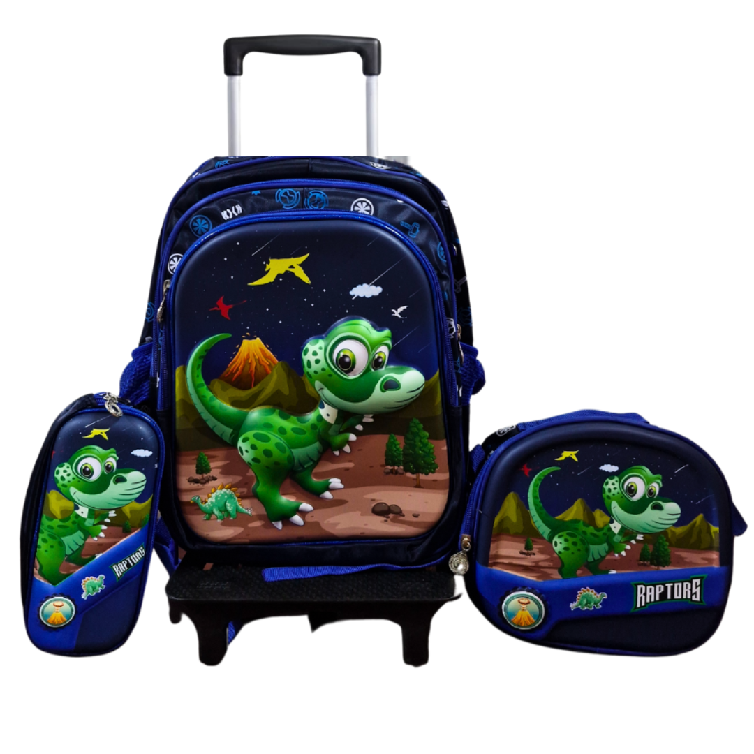 PACK MOCHILA CON RUEDITAS CON LONCHERA Y CARTUCHERA NIÑOS - 1