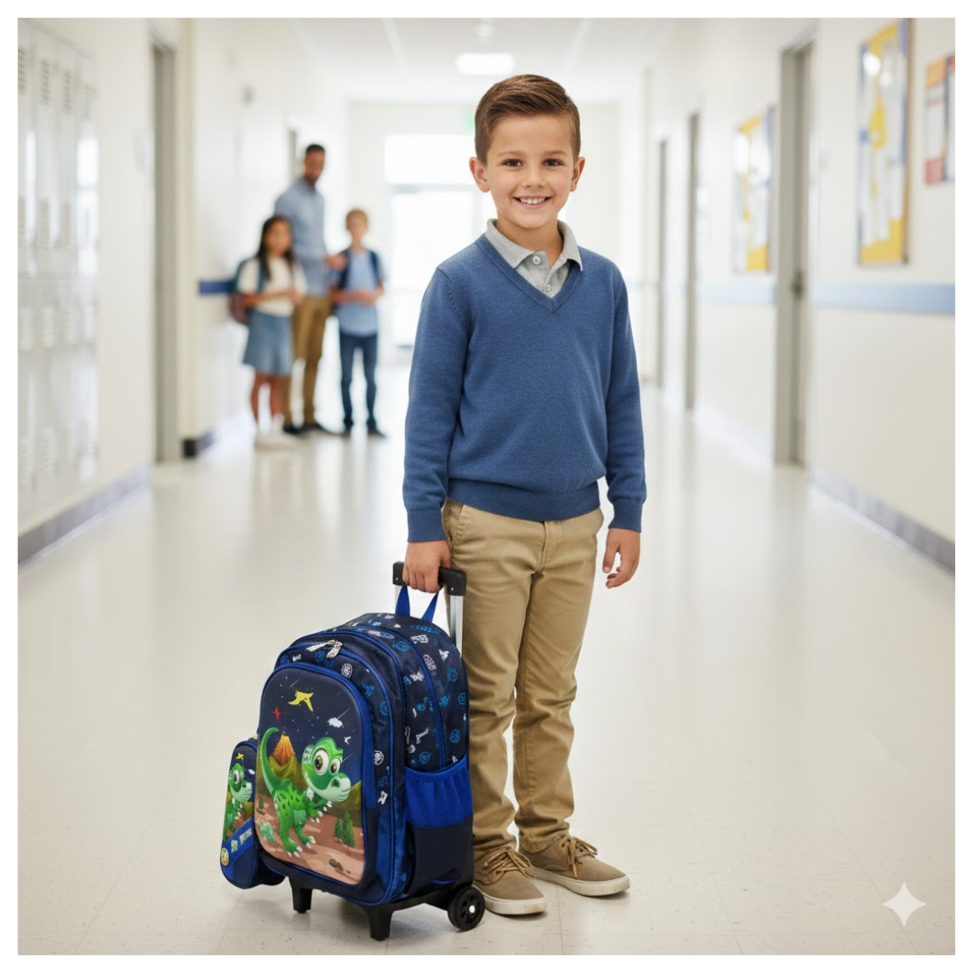 PACK MOCHILA CON RUEDITAS CON LONCHERA Y CARTUCHERA NIÑOS - 2