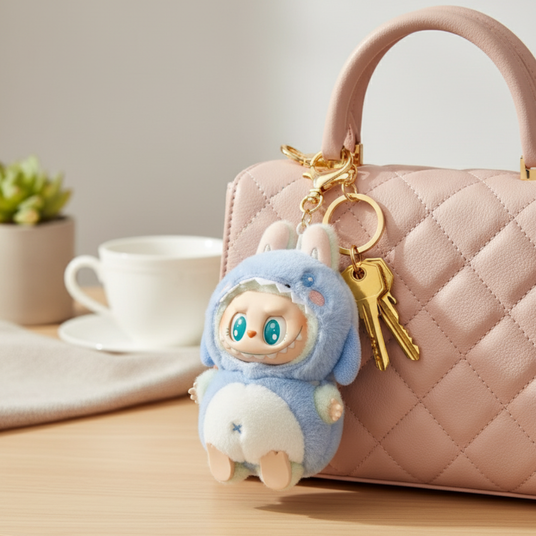 LABUBU MUSICAL + ROPA TIBURON MINI PELUCHE LLAVERO DISEÑO SORPRESA PARA NIÑOS Y ADULTOS / CUTE KAWAII AESTHETIC - 2