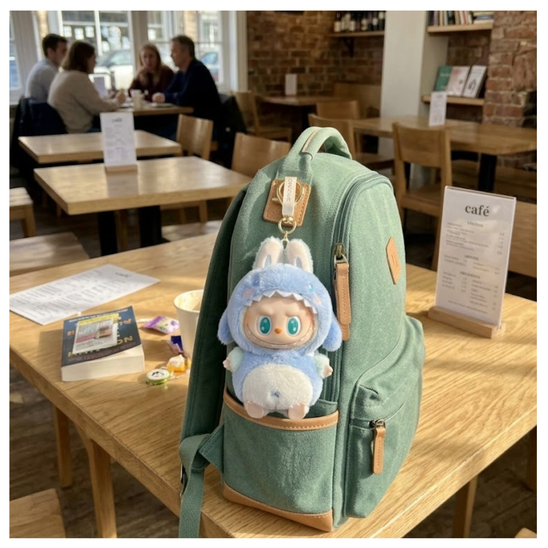 LABUBU MUSICAL + ROPA TIBURON MINI PELUCHE LLAVERO DISEÑO SORPRESA PARA NIÑOS Y ADULTOS / CUTE KAWAII AESTHETIC - 4