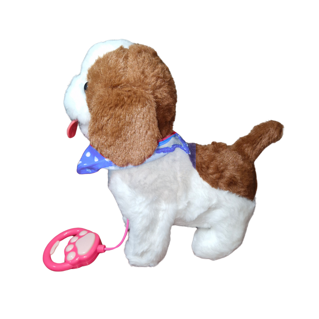 Perro De Juguete Eléctrico Que Camina Y Ladra Con Correa, Peluche Interactivo De 24 Cm, Para Niños, Incluye Pilas AA